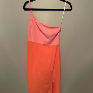 NWT, size us 4, midi dress, pink orange